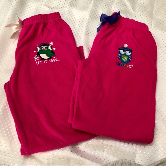 Steve night pants for girls/ Fleece pajamas-Set of two - Picture 1 of 6